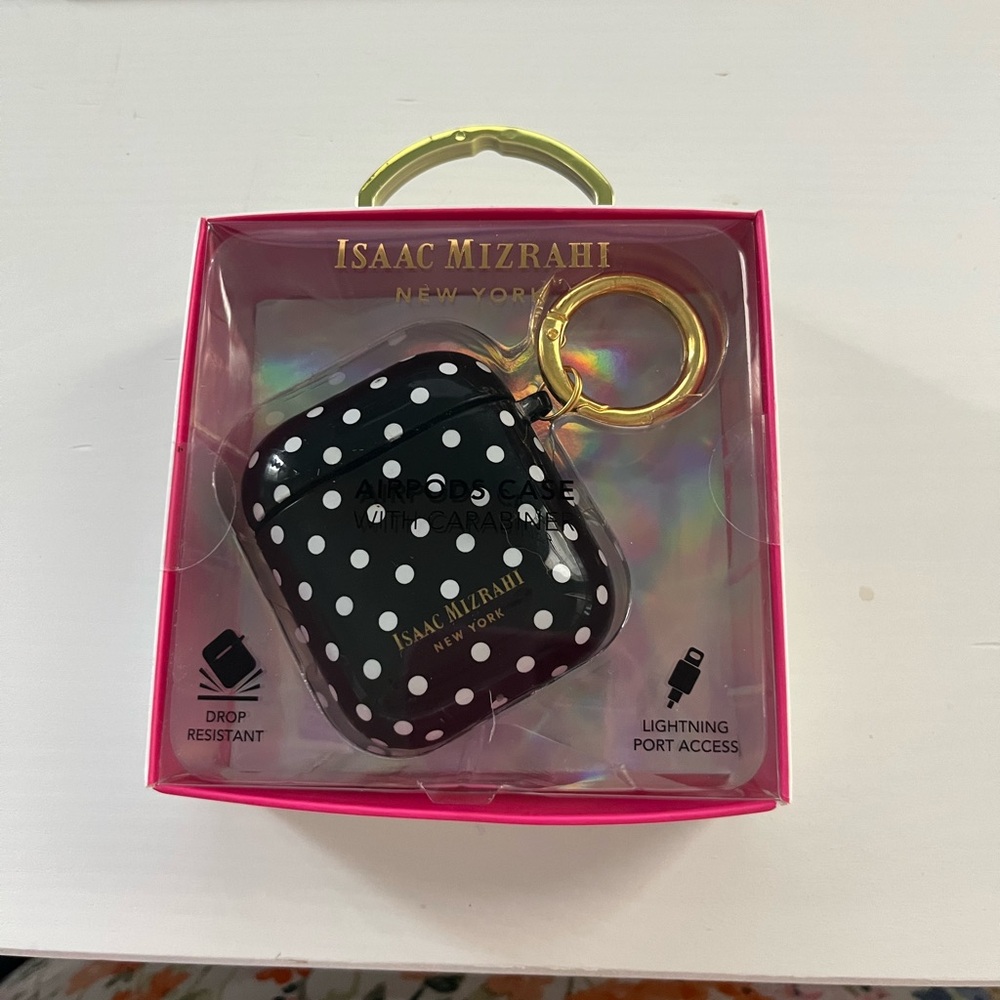 Isaac Mizrahi Air Pods case with carabiner.